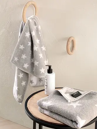 CAWÖ | Gästetuch NEW STAR 30x50cm Platin/Lime | weiss